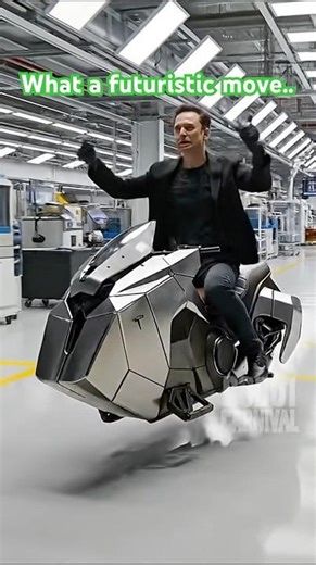 #elonmusk Test-Drives the #tesla AeroBlade X1 Hover Moto Inside Giga Texas #fantasy #motorcycle