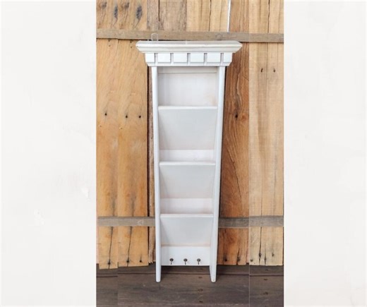 Vintage Wooden Wall Mount Mail Sorter. 3 Slat Mail Organizer With Key Hooks. Vertical Large Mail Holder. 24.5" X 6.5" - Etsy