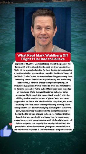 What Kept Mark Wahlberg Off Flight 11 is Hard to Believe