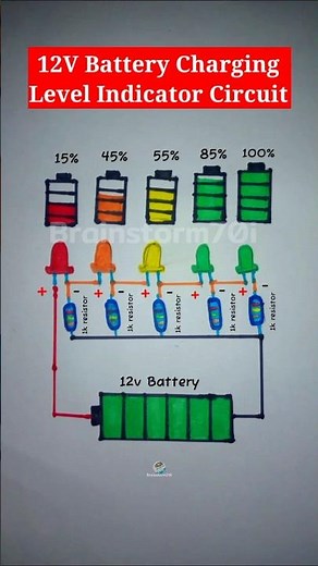 🔋12V Battery Charging Level Indicator Circuit Diagram | Easy DIY Project for Beginners!