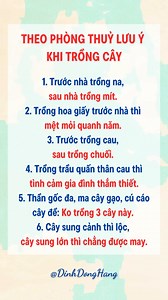 Phong thủy lưu ý khi trồng cây ! #dinhdonghang #xuhuong #viral #reelsviral #reelsfb #fyp | Gia Đình Đinh Đông Hằng
