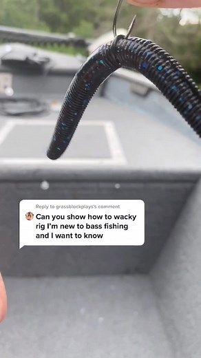 Reply to @grassblockplays there ya go nice and easy wacky rig 👌🏾 #fishing #wacky #stcroixrods #13fishing #suffix #fyp