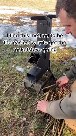 This is the way we find the easiest to light the rocket stove. They are very fuel efficient. Pack into a tote and bring on a trip. #chiassonsmoke #welding #diyprojects #fabrication #rocketstove | Chiasson Smoke