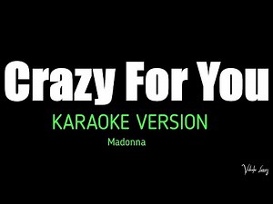 Crazy For You Karaoke Version Madonna