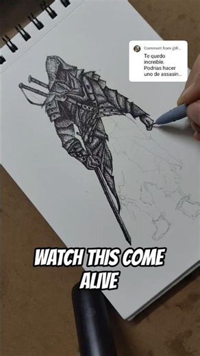 How to Draw an Assassin’s Creed Warrior | Dark Assassin Ink Sketch Tutorial from Game Art #acodyssey
