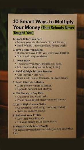 10 Smart Ways to Multiply Your Money | Financial Lessons Schools Never Taught You