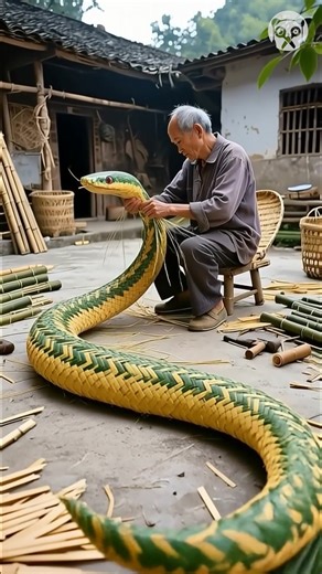 Weaving a straw snake thanks to AI | Creative Ideas