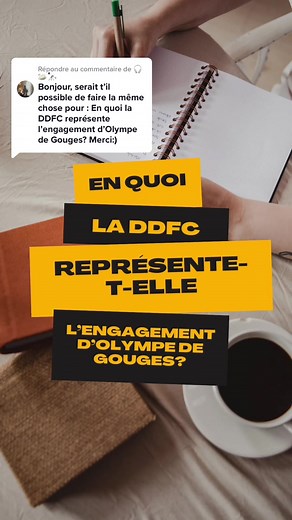 Réponse à @🎧🦢🔭 Dissertation | En quoi la DDFC représente-t-elle les engagements d’Olympe de Gouges ? #dissertation #olympedegouges #declarationdesdroitsdelafemme #droitsdelafemme #bacfrancais #bacdefrancais #coursfrancais