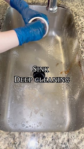 Sink deep cleaning🫧 #cleaning #sinkclean #asmr #satisfying #scrubbing #filthysink #beforeandafter #CleaningTransformation | Sisters 4 Cleaning
