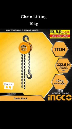 INGCO Chain Block 1 Ton 10kg with hook hoisting Chain lifting heavy loads #chainblock #chainlifting #heavyloads #chain #lifting #usefullifetips #shopwithmeattarget #happyshopping🤗😊🙏 #shopnow🛍 #fypシ #foryoupage❤️❤️ #heavyequipment #heavyequipmentoperator #everyone