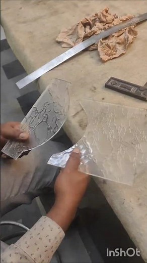 shape cutting in borosil glass #glasscutting #glasswork #shorts