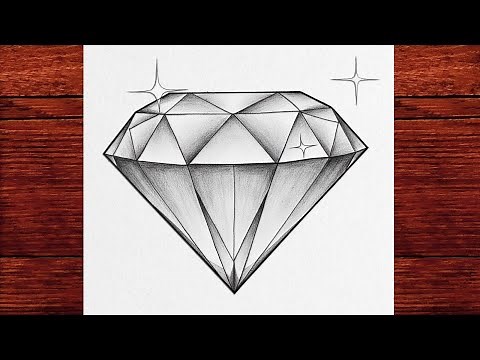 Easy Diamond Sketch | Make a Shiny Gem with Pencil Shading