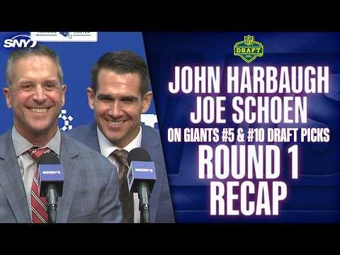 John Harbaugh and Joe Schoen talk Giants 1st round draft picks Arvell Reese and Francis Mauigoa