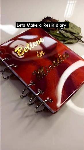 Resin Diary tutorial|Resin notebook|Resin gift ideas|Resin art for beginners|Wine and red colordiary