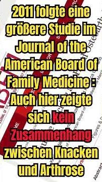 Fingerknacken macht KEINE Arthrose !?