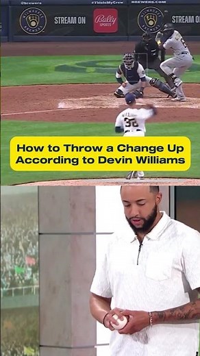 How to throw a change up according to Devin Williams #baseballtips #changeup #airbender