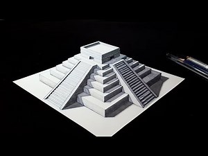 How to Draw a 3D Mayan Pyramid - Amazing 3D Trick Art