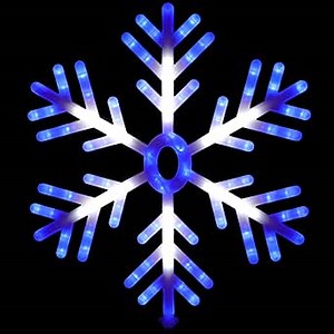 LAMPHOME 24" 258L LED Snowflake with Movement,Cool White/Blue