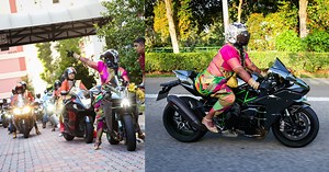 More photos emerge showing S'pore bride leading motorcycle convoy of bridesmaids during wedding