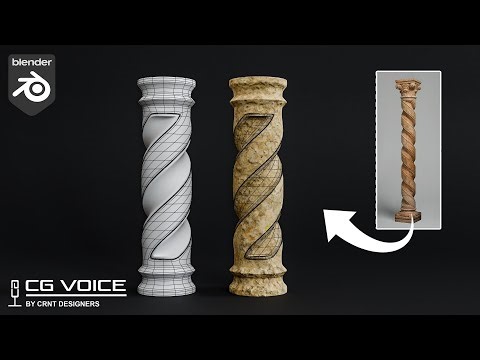 I tried to model this Twisted Pillar design in blender _ blender pillar modeling #05