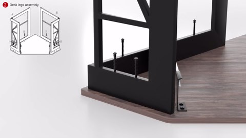 VECELO Corner Computer Desk 41 x 30 inches with Smooth Keyboard & Storage Shelves for Home Office Workstation, Antique Brown