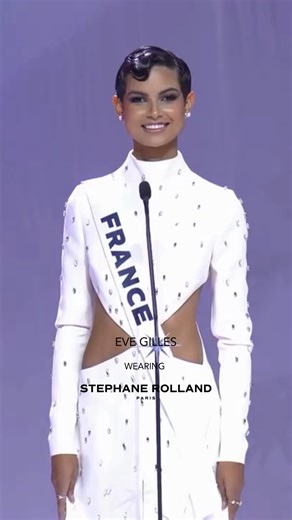 Stephane Rolland on Instagram: "The stunning @evegillesoff , Miss France, wearing a STEPHANE ROLLAND Haute Couture dress at the opening ceremony of the 74th Miss Universe contest in Thailand. #STEPHANEROLLAND #STEPHANEROLLANDHAUTECOUTURE"