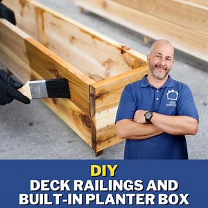 9.5K views · 163 reactions | We've built the floating deck. Now it's time to move onto finishing touches! Today I'm showing you how to build custom planters around your floating deck, and we're also going to be building a post and hand rails for the deck stairs as well. | Home RenoVision DIY | Facebook