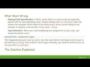 Resolving the expected one of ,or}` error in Rust Struct Initializers