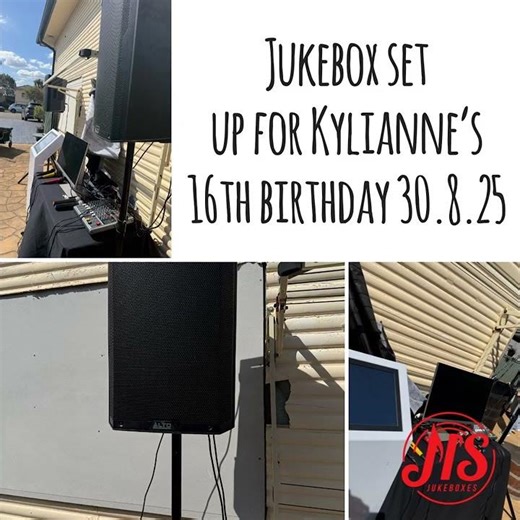 Jukebox set up for Kylianne’s 16th birthday 30.8.25