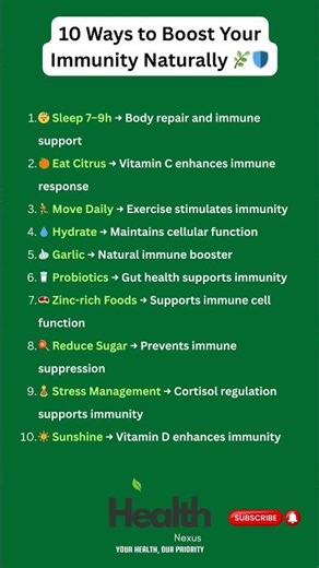 10 Ways to Boost Your Immunity Naturally 🌿🛡️