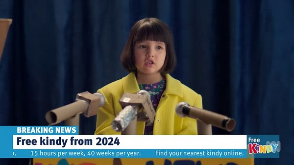The government's ad promoting free kindy