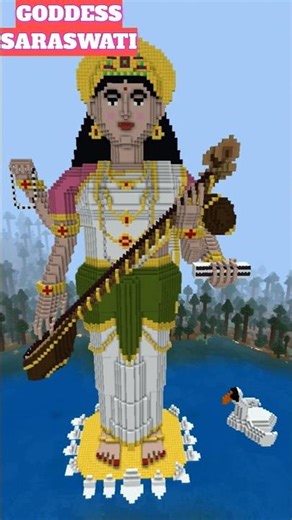 Goddess Saraswati Mata Timelapse Minecraft. #saraswati #minecraft