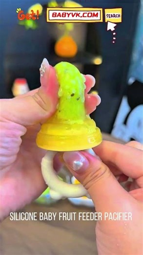 Silicone Baby Fruit Feeder Pacifier: Soft Teether & Fruit Snack in One #Pacifier #Teether