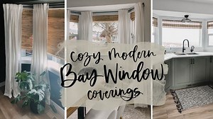 Sharing how I decorate for cozy modern bay window coverings in our...