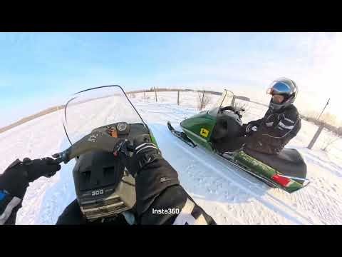 I can’t believe how far we actually ride our vintage half century old John Deere snowmobiles