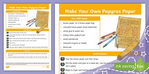 Ancient Egyptians - Make Your Own Papyrus Paper