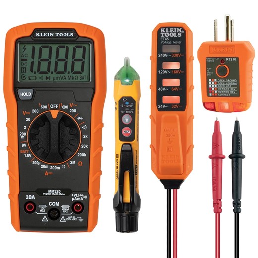 Klein Tools MM320KIT Digital Multimeter Electrical Test Kit with Dual