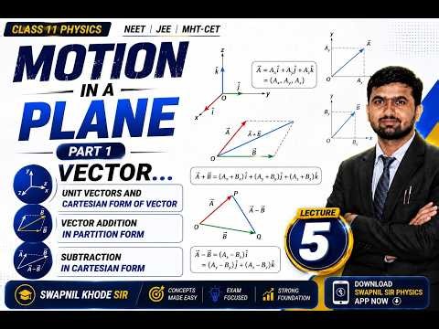 Lecture 5 | Unit Vectors, Cartesian Form, Vector Addition & Subtraction |Motion in a Plane |