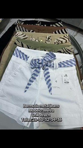 Bermuda Metal Jeans en 5 Colores Disponibles