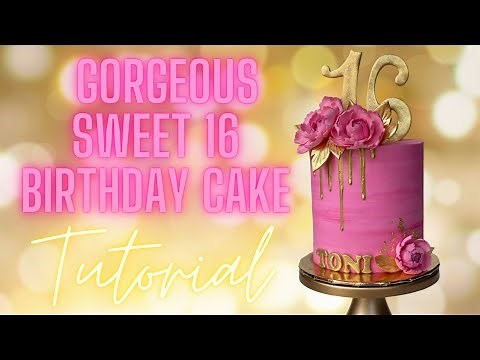 Learn how to make this gorgeous Sweet 16 cake!