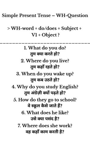 simple present tense -WH question #english #spokenenglish