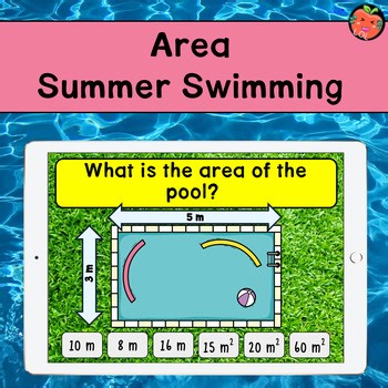 Area Summer Swimming | Boom cards | Middle School Math