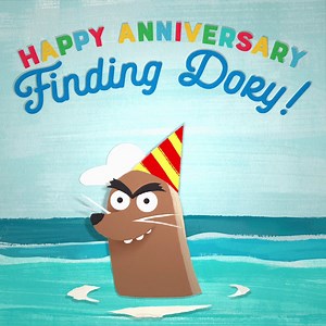 Today gets Gerald’s seal of approval. Happy Anniversary Finding Dory! 🎉 | Dory