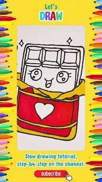 How to Draw a Cute Chocolate Candy Bar | Easy Step-by-Step Drawing for Kids ✏️🎨