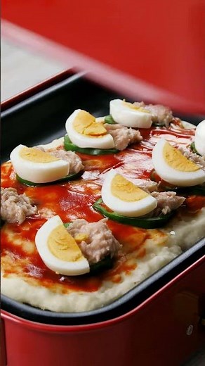 ホットプレートでパンケーキピザ #おいしい時間 #簡単レシピ #まいにちごはん #レシピ動画 #料理 #今日の晩ごはん #おうちごはん