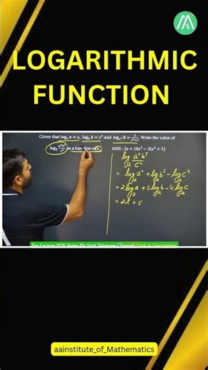 Logarithmic Function Made Easy | JEE Maths | Sunder Sir