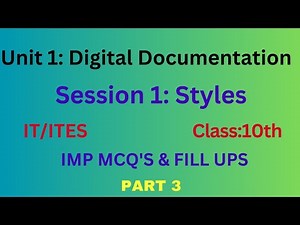 Class 10th IT/ITES UNIT 1: session 1: Important MCQ'S and Fill in the blanks_ Part-3