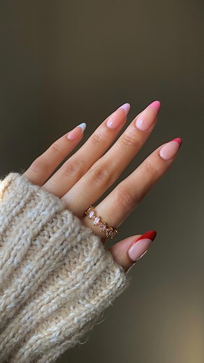 Cerise 🍒 | Fun little skittle momentt ☁️💞💋follow for more inspo ✨ @lightslacquer • Adaline • Cubana • Paper Snow code glossytipped to savee... | Instagram