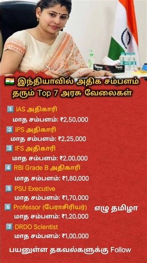 7 Highest Salary Government Jobs in India | IAS, IPS, RBI & More #motivation #ezhtamilaa#lifelessons