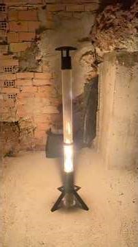 Cómo calentar una gruta o una cueva con una pipa de pellet . Sonido de chimenea de pellet